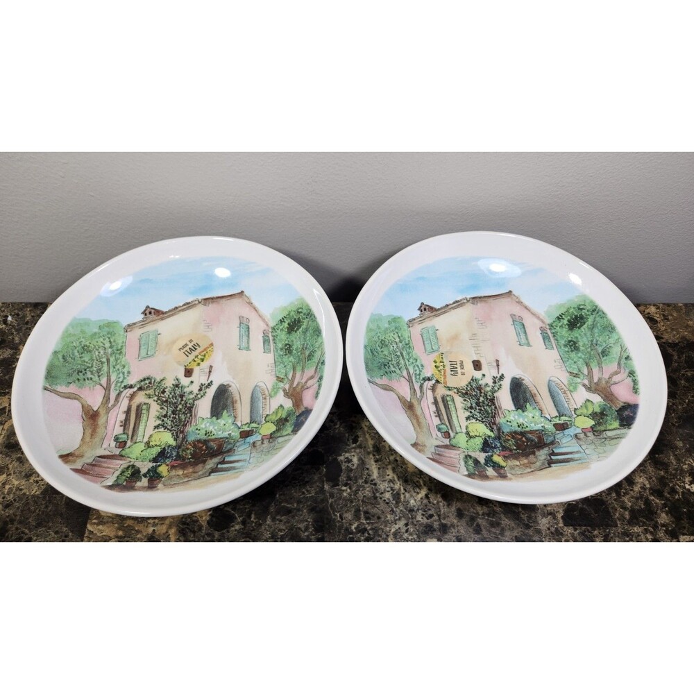 2 CERAMISIA MADE IN ITALY Dinner Plates 9" Plates Tuscan House Villa Tuscany
